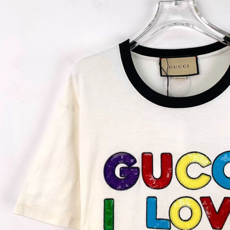 Gucci Gucci Beige letter sequin cotton short-sleeved T-shirt 2505 Size US M / EU 48-50 / 2 - 3 Thumbnail