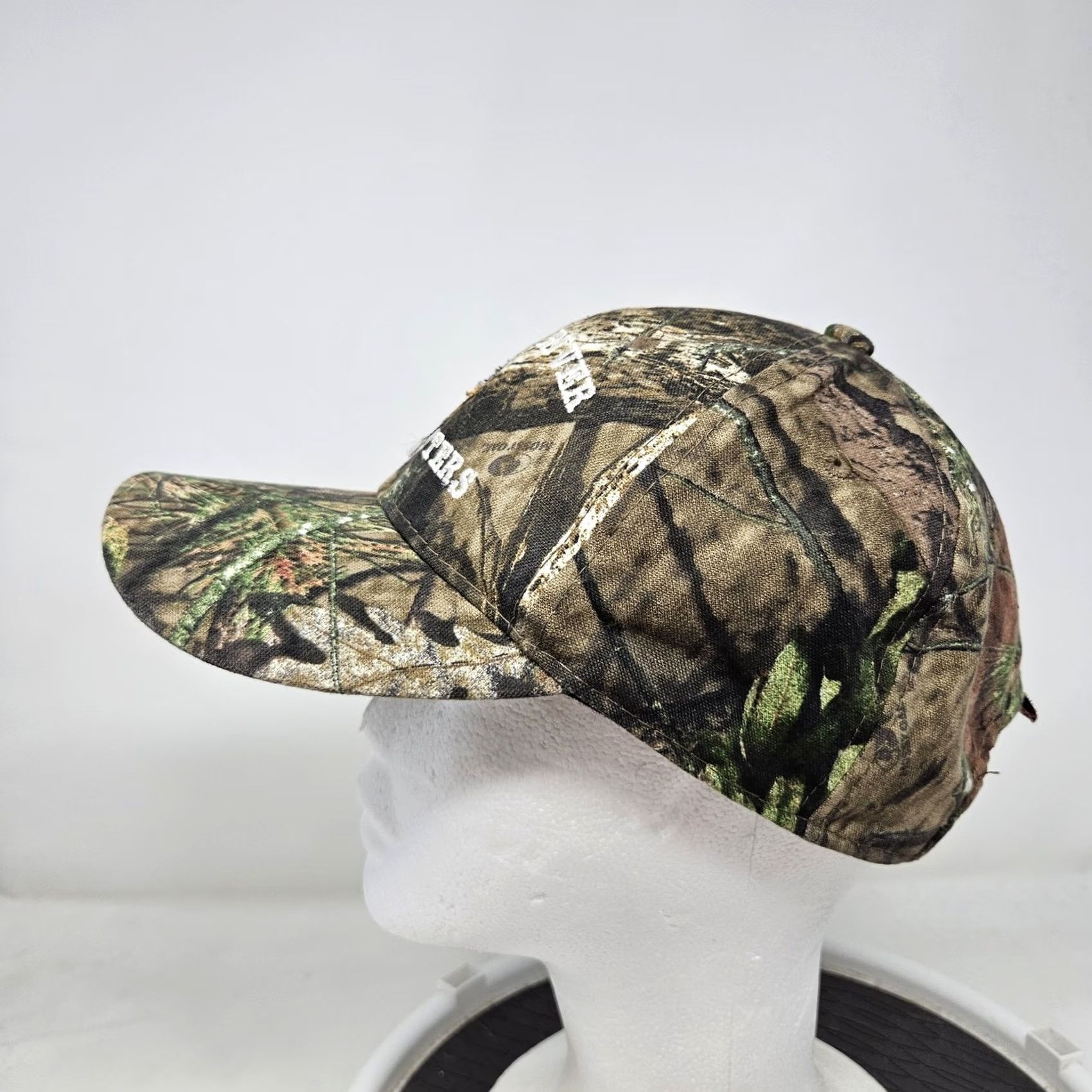 Vintage Outdoor Cap Hat Mens Camouflage Green Cotton Polyester Adjustable Strap Back USA Embroidered Deer Pattern Hunting Patriotic Canvas Cap Size ONE SIZE - 5 Thumbnail