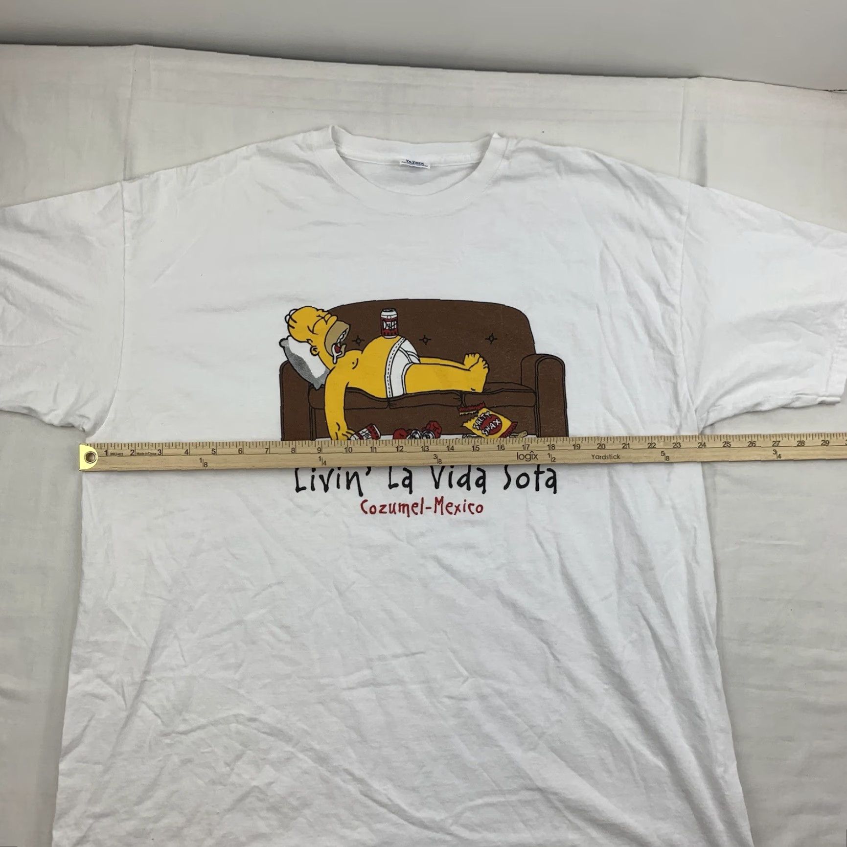 Vintage VINTAGE Livin La Vida Sofa Homer T Shirt Adult XL White Cozumel Mexico Funny Graphic Tee Size US XL / EU 56 / 4 - 6 Thumbnail