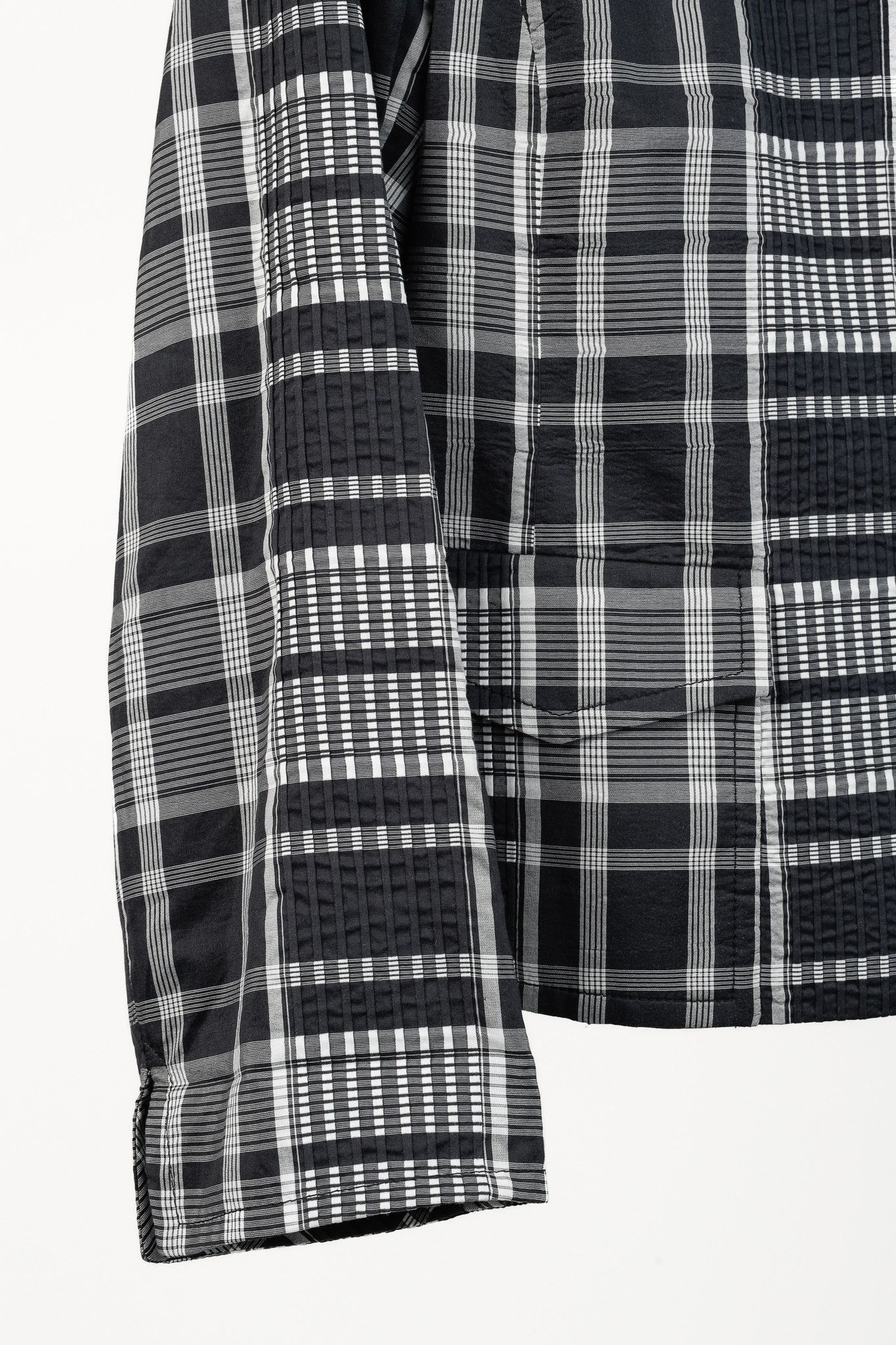 Akris Akris Punto Black & White Cotton Plaid Pintuck Blazer Size L / US 10 / IT 46 - 6 Thumbnail