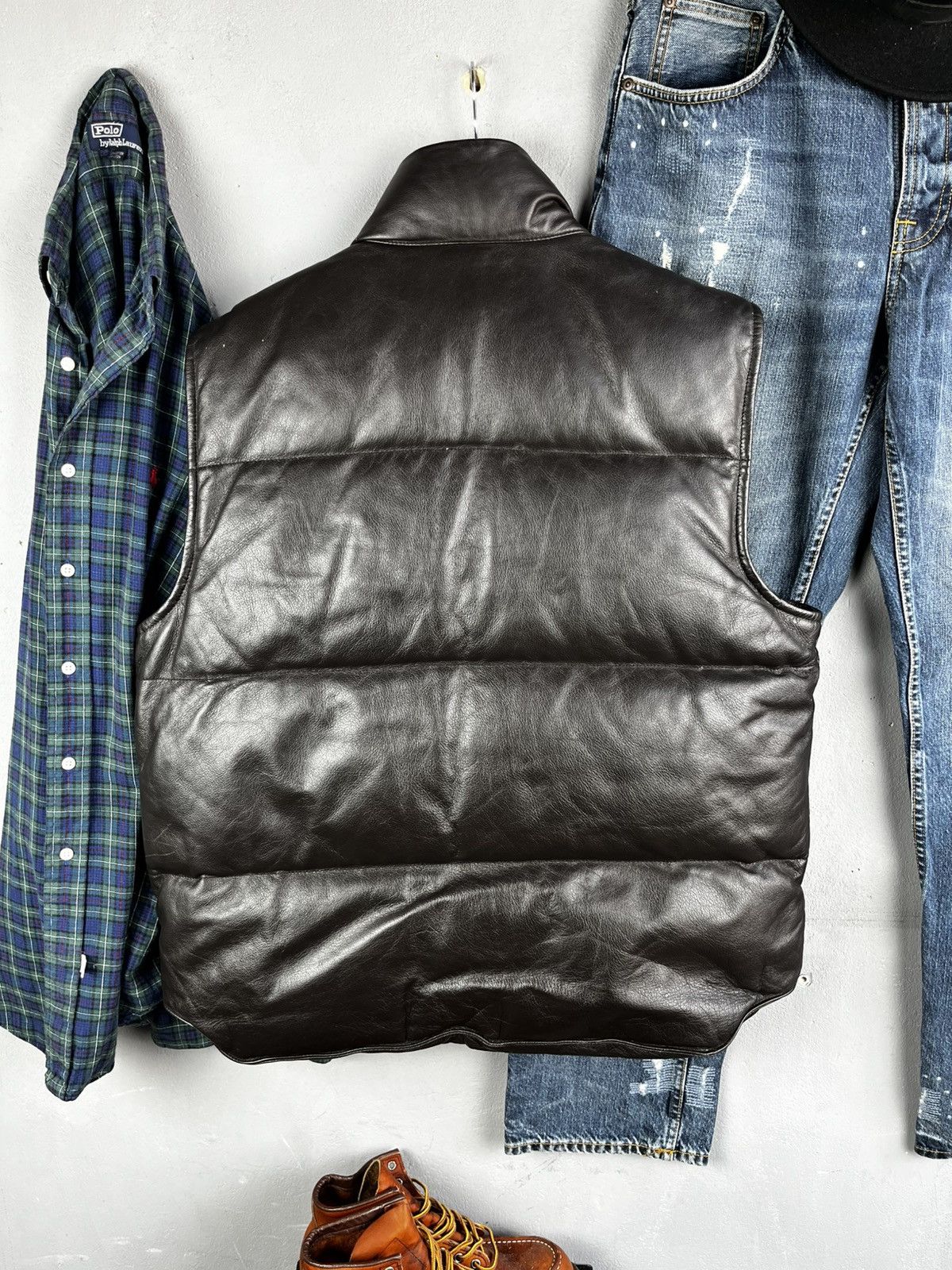 Schott River Woods mens leather vest schott style western Size US XL / EU 56 / 4 - 5 Thumbnail