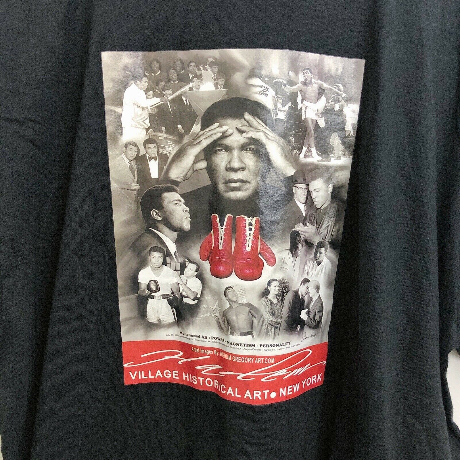 Rap Tees × Vintage VTG Muhammad Ali Power Magnetism Personality T-Shirt Size US XXL / EU 58 / 5 - 2 Thumbnail