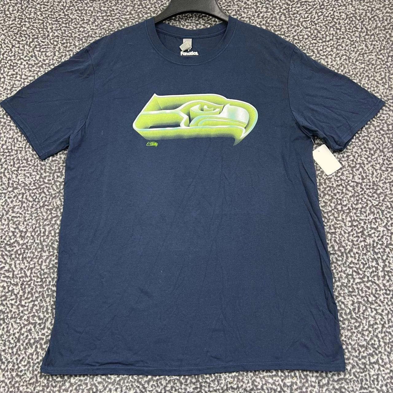 Seattle Seahawks Shirt Men Fanatics Short Sleeve Crew Neck L