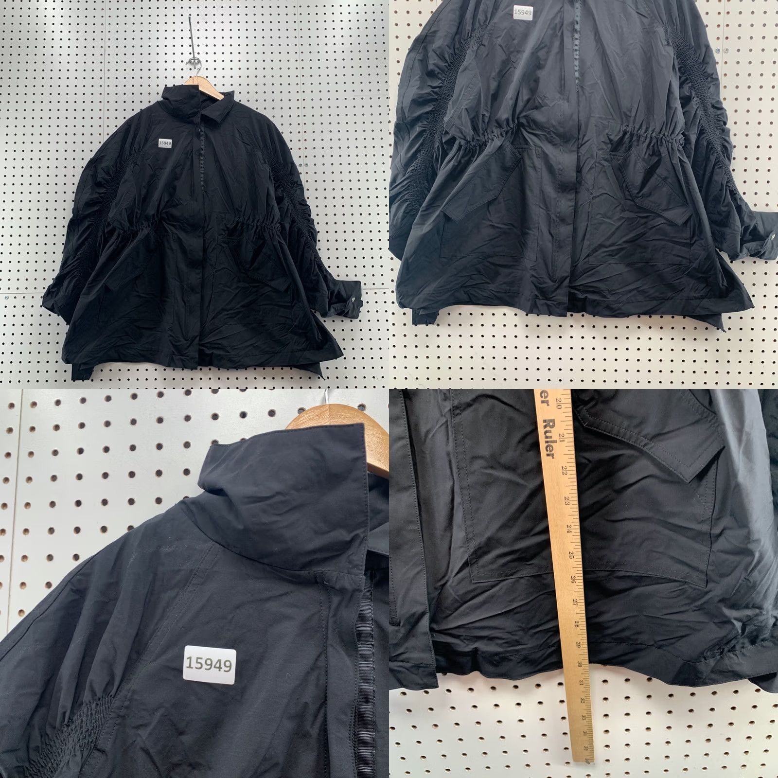 Fabletics FABLETICS PARACHUTE JACKET WOMENS SMALL Black NYLON HOODED WEATHER PROOF Size S / US 4 / IT 40 - 8 Thumbnail