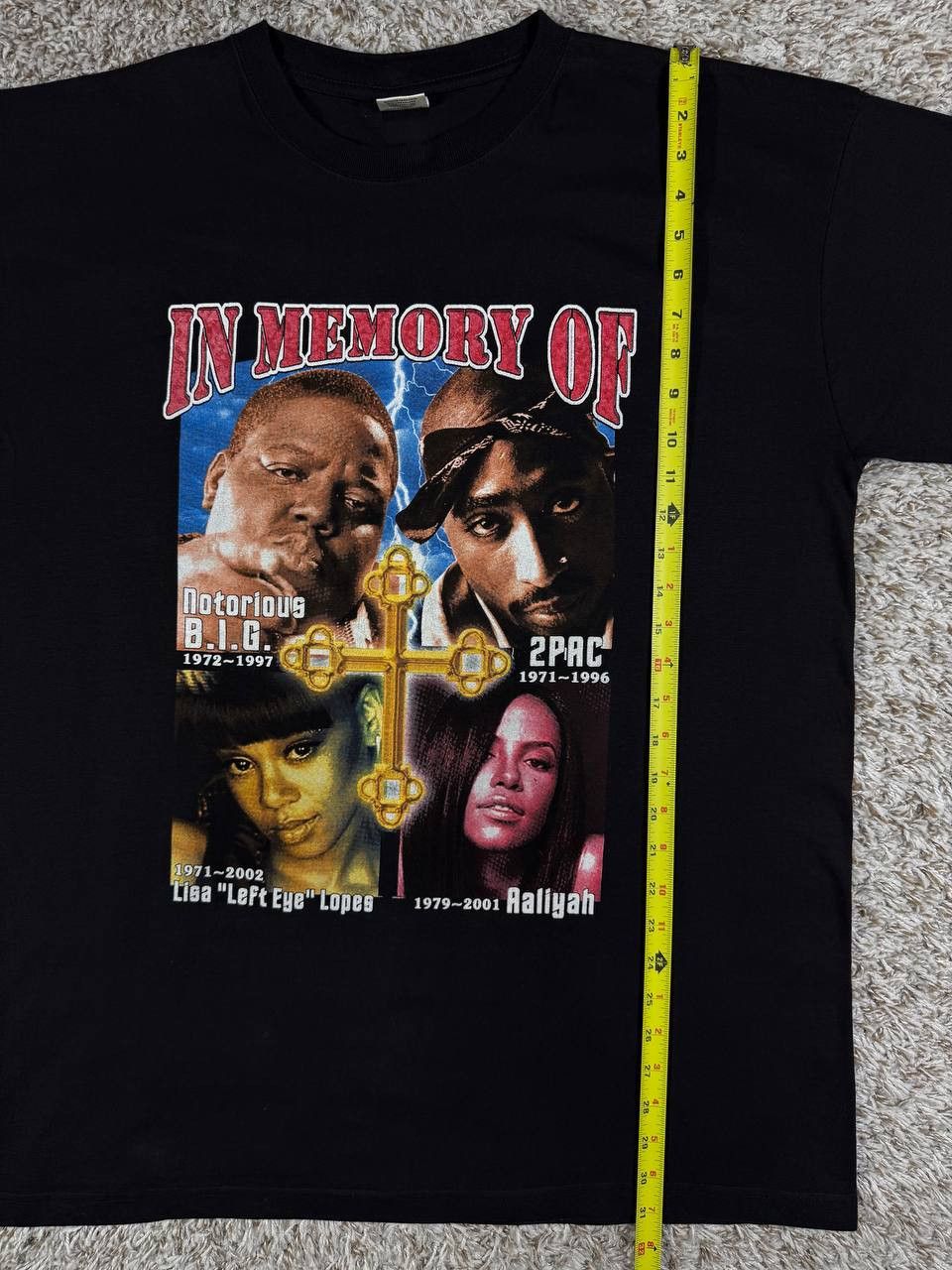 Vintage Y2K Hip Hop Memorial 2Pac Notorious B.I.G. Aaliyah Left Eye Size US XL / EU 56 / 4 - 5 Thumbnail
