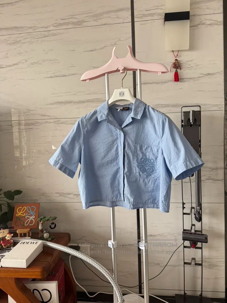 Loewe Loewe SS24 Hollow-Out Embroidered Logo Short-Sleeve Polo S Size XXS / US 00 / IT 34 - 1 Thumbnail