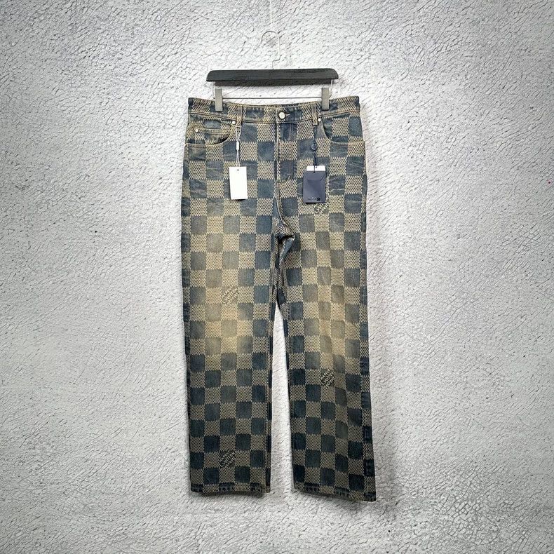 Louis Vuitton Louis Vuitton FW24 Logo Jacquard Check Zip Straight Leg Cas Size US 34 / EU 50 - 1 Thumbnail