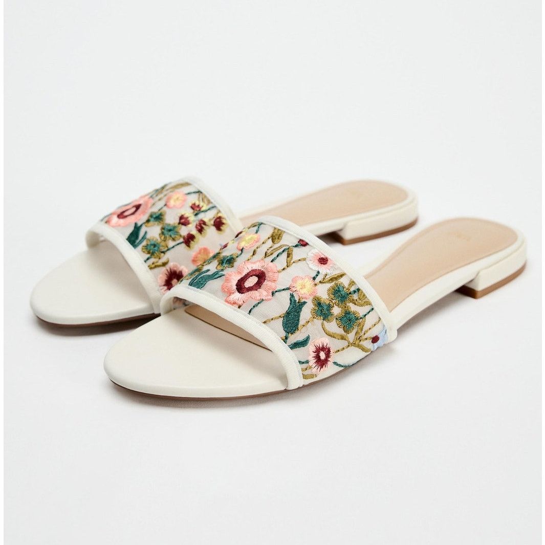 Zara ZARA Floral Sandals NWT Size US 7.5 / IT 37.5 - 11 Thumbnail