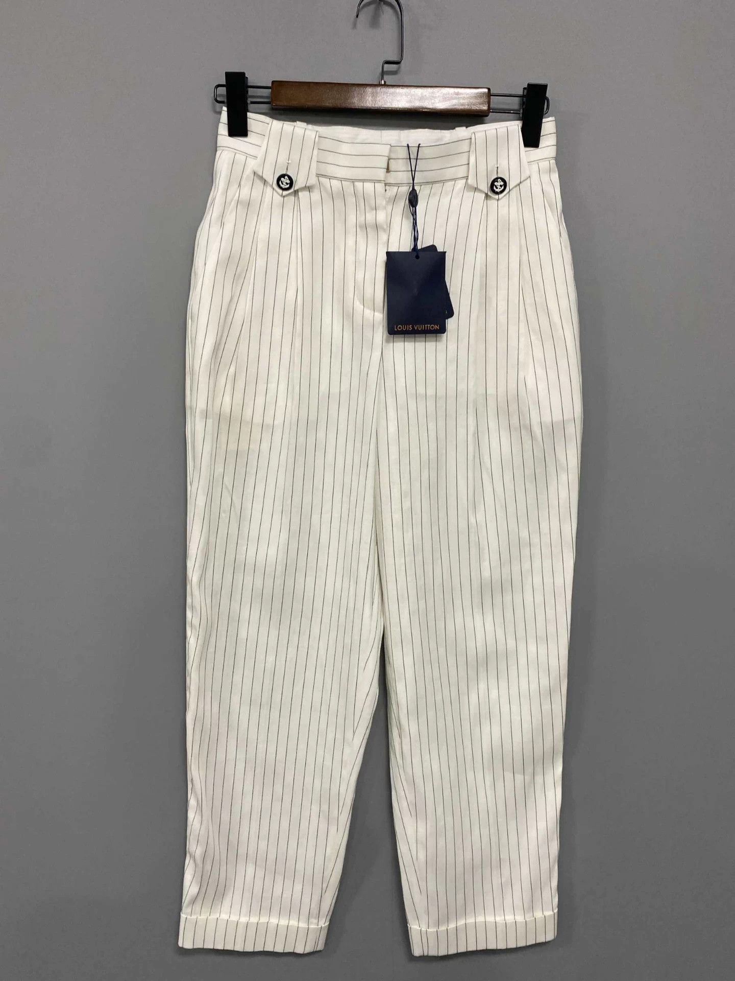 Louis Vuitton LV 25 New Nautical Silk Striped Trousers Size 38 Size 27" / US 4 / IT 40 - 1 Thumbnail