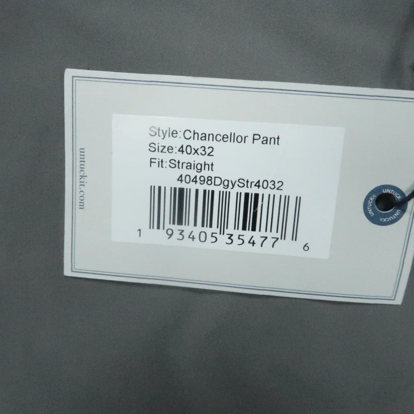 UNTUCKit Untuckit Pants Men 40x32 Gray Chancellor Straight Fit Trouser NWT Size US 40 / EU 56 - 5 Thumbnail