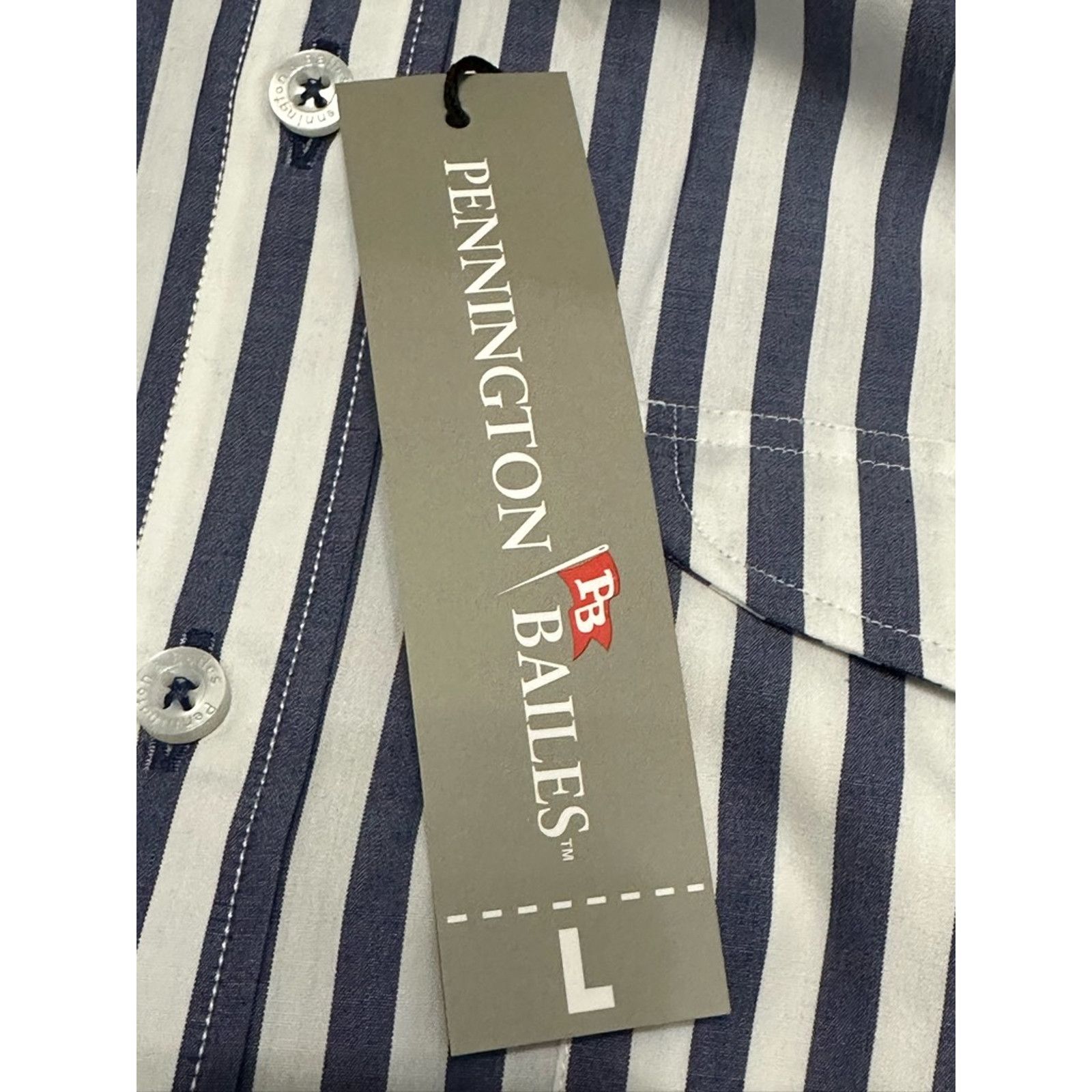 Other Pennington & Bailes Navy White Stripe Belter Shirt Dress L Size L / US 10 / IT 46 - 7 Thumbnail