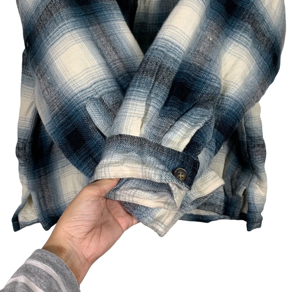 Japanese Brand BAYLEAF Shadow Plaid Checked Tartan Sherpa Jacket #0066-C4 Size US L / EU 52-54 / 3 - 14 Thumbnail