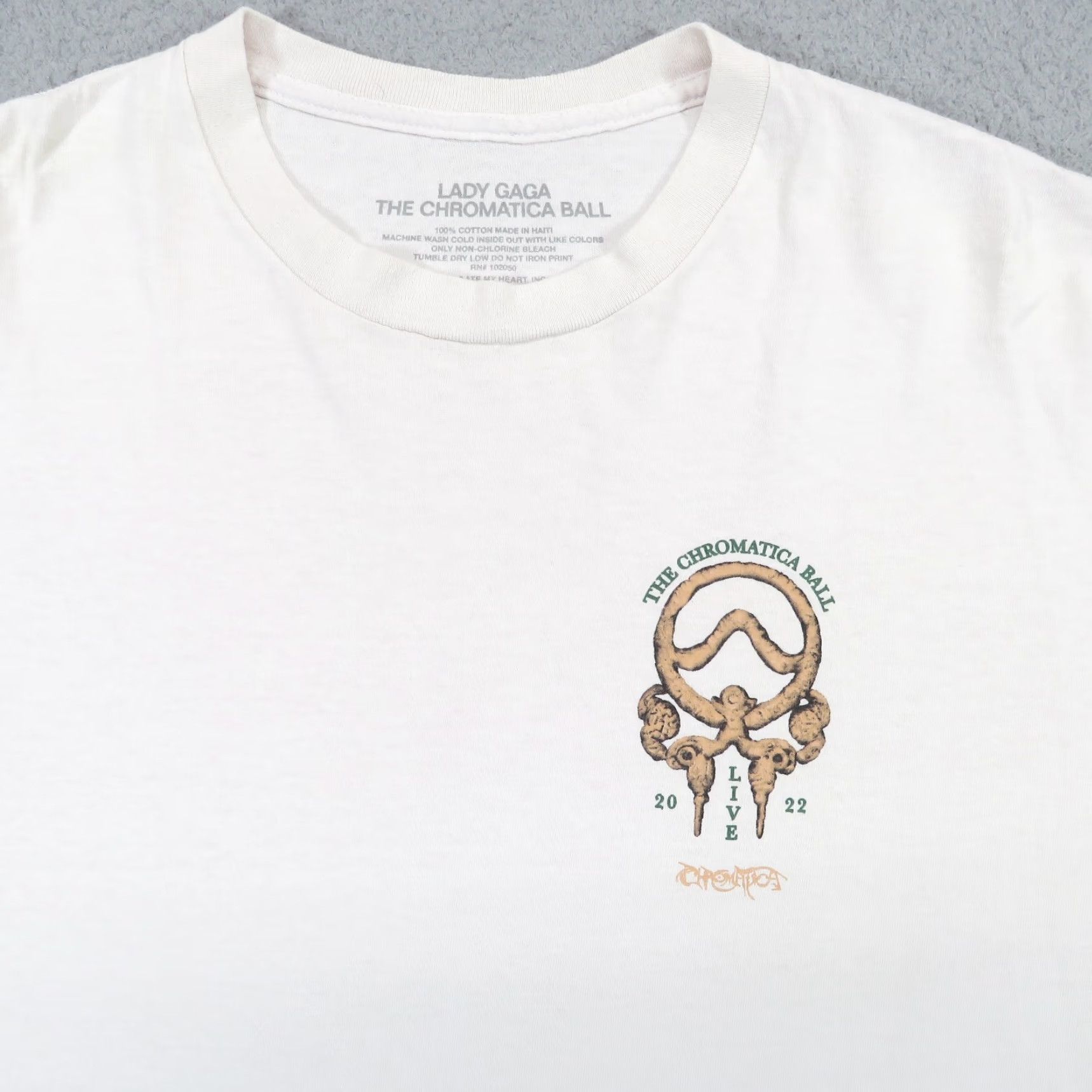 Vintage Lady Gaga Shirt XL Cream 2022 Chomatica Ball World Tour Concert Tee Monster Mens Shirt Size US XL / EU 56 / 4 - 2 Thumbnail
