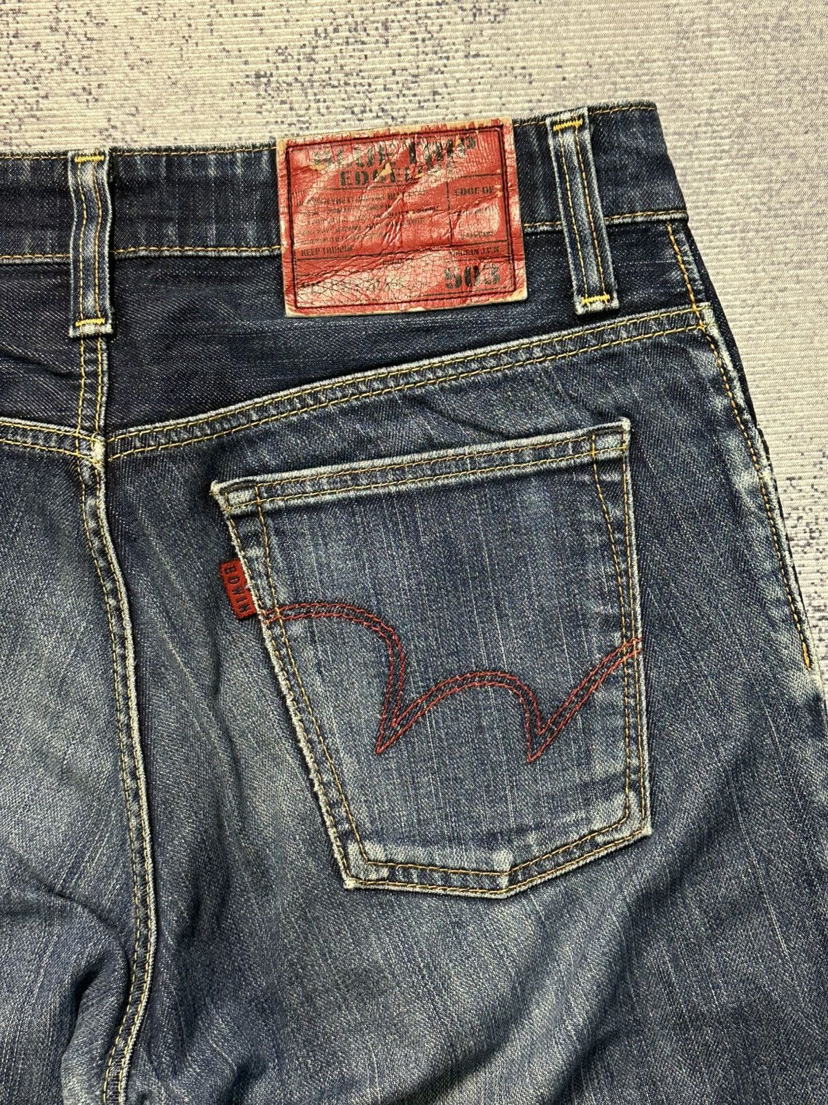 Kapital Edwin 503 Skinny Slim Blue Trip Distressed Denim Size US 30 / EU 46 - 15 Thumbnail