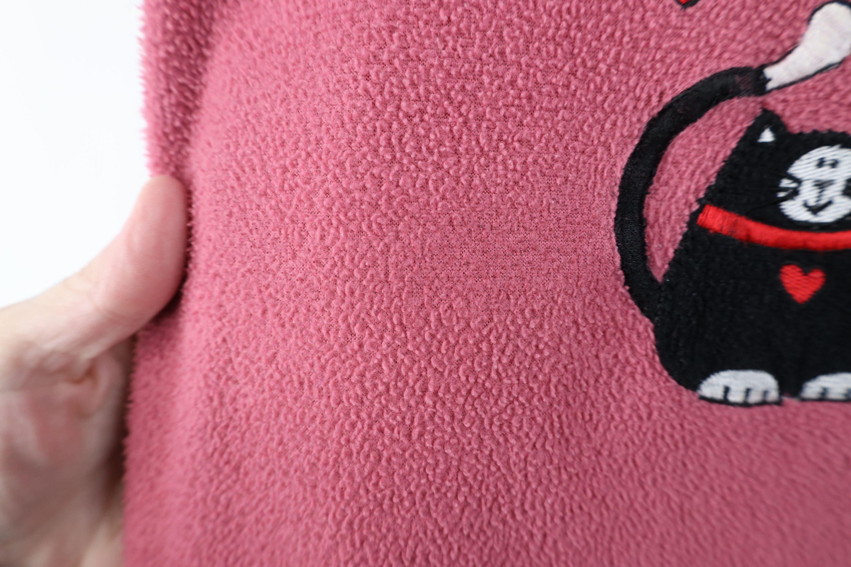Vintage Vintage 90s Streetwear Cat Kitten Heart Fleece Sweater Pink Size L / US 10 / IT 46 - 5 Thumbnail