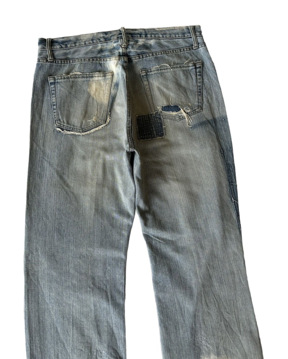 Helmut Lang RARE🔥EXHIBITIONIST PATCHWORK DISTRESSED DENIM JEANS Size US 34 / EU 50 - 6 Thumbnail