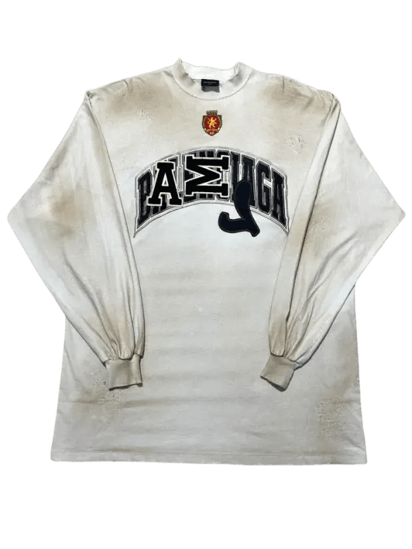 Balenciaga Balenciaga SS23 Embroidered Logo Long Sleeve T-Shirt 0079 Size US M / EU 48-50 / 2 - 1 Thumbnail