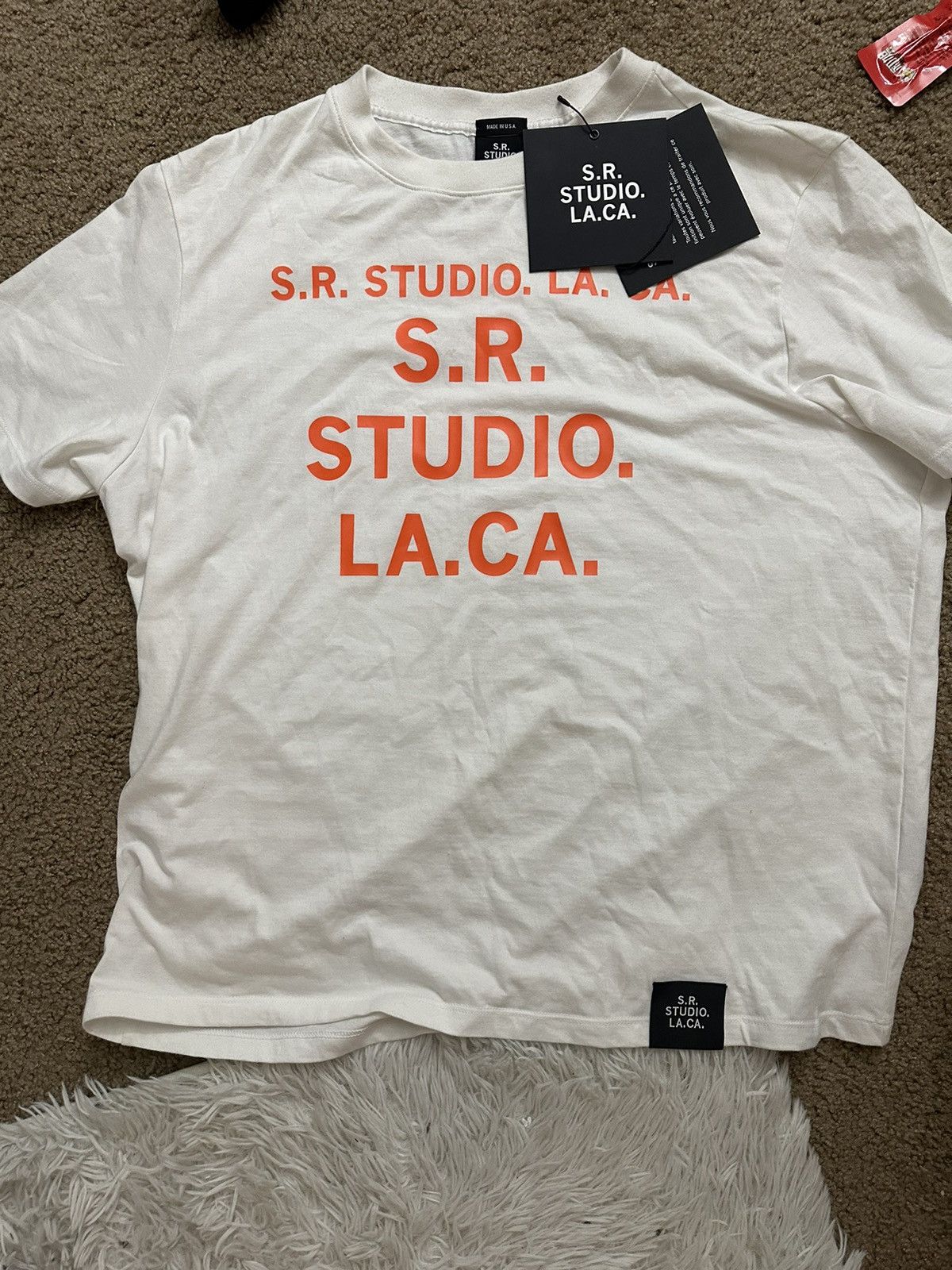 image of Sterling Ruby Sr Studios Basic T Shirt in White, Men's (Size Large)