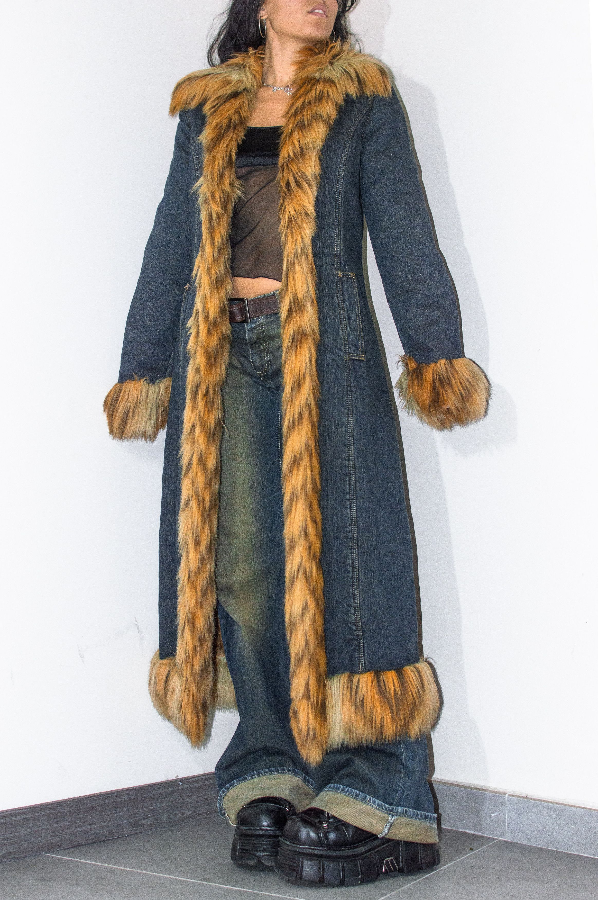 Vintage Vintage Y2k Faux Fur Trim Maxi Afghan Coat Size S / US 4 / IT 40 - 4 Thumbnail