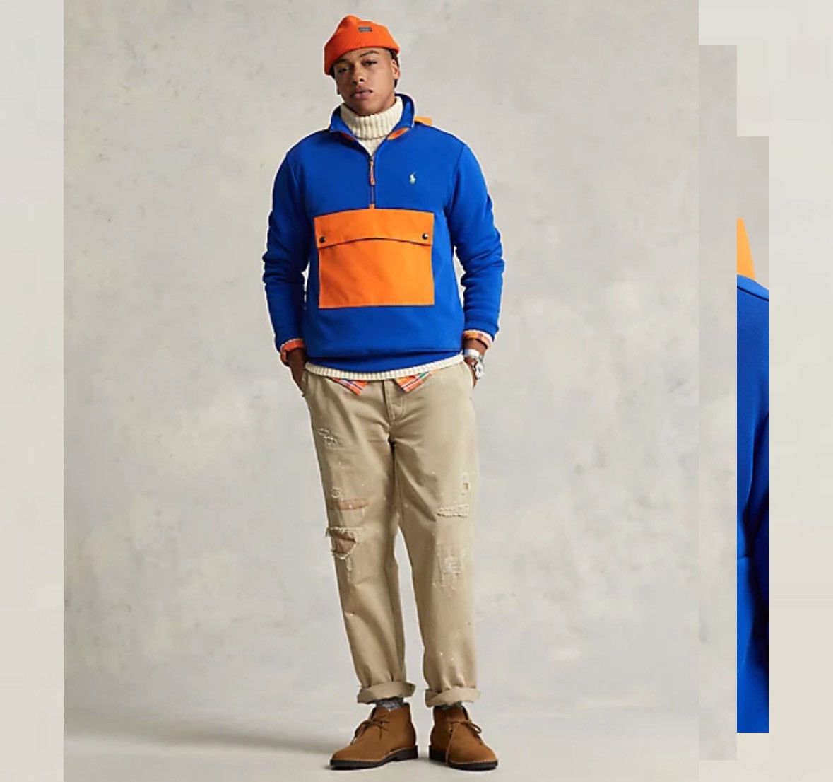 Polo Ralph Lauren × Vintage Polo Ralph Lauren hybrid 1/4 zip sweatshirt hoodie pullover Size US S / EU 44-46 / 1 - 5 Thumbnail