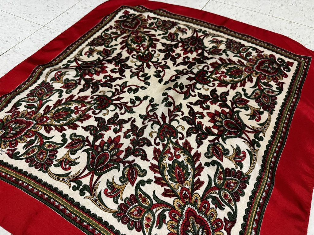 Liberty × Liberty London 100% Authentic Vintage Red Silk Floral Scarf Size ONE SIZE - 5 Thumbnail