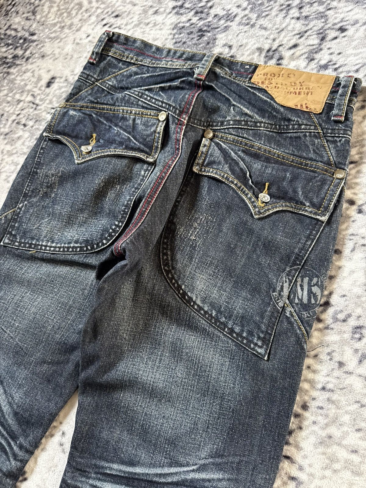 Japanese Brand Lemans Japan Claw Mark Whiskers Shadow Wash Jeans Size US 29 - 13 Thumbnail