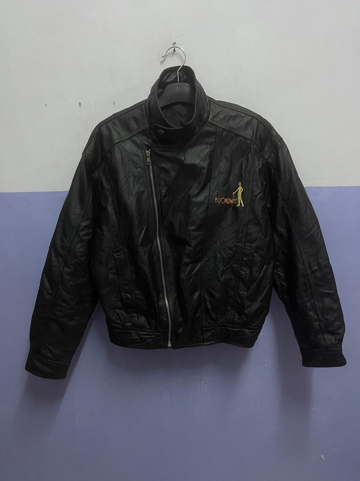 Japanese Brand BROADWAY Rider Double Collar Leather Jacket Size US M / EU 48-50 / 2 - 8 Thumbnail