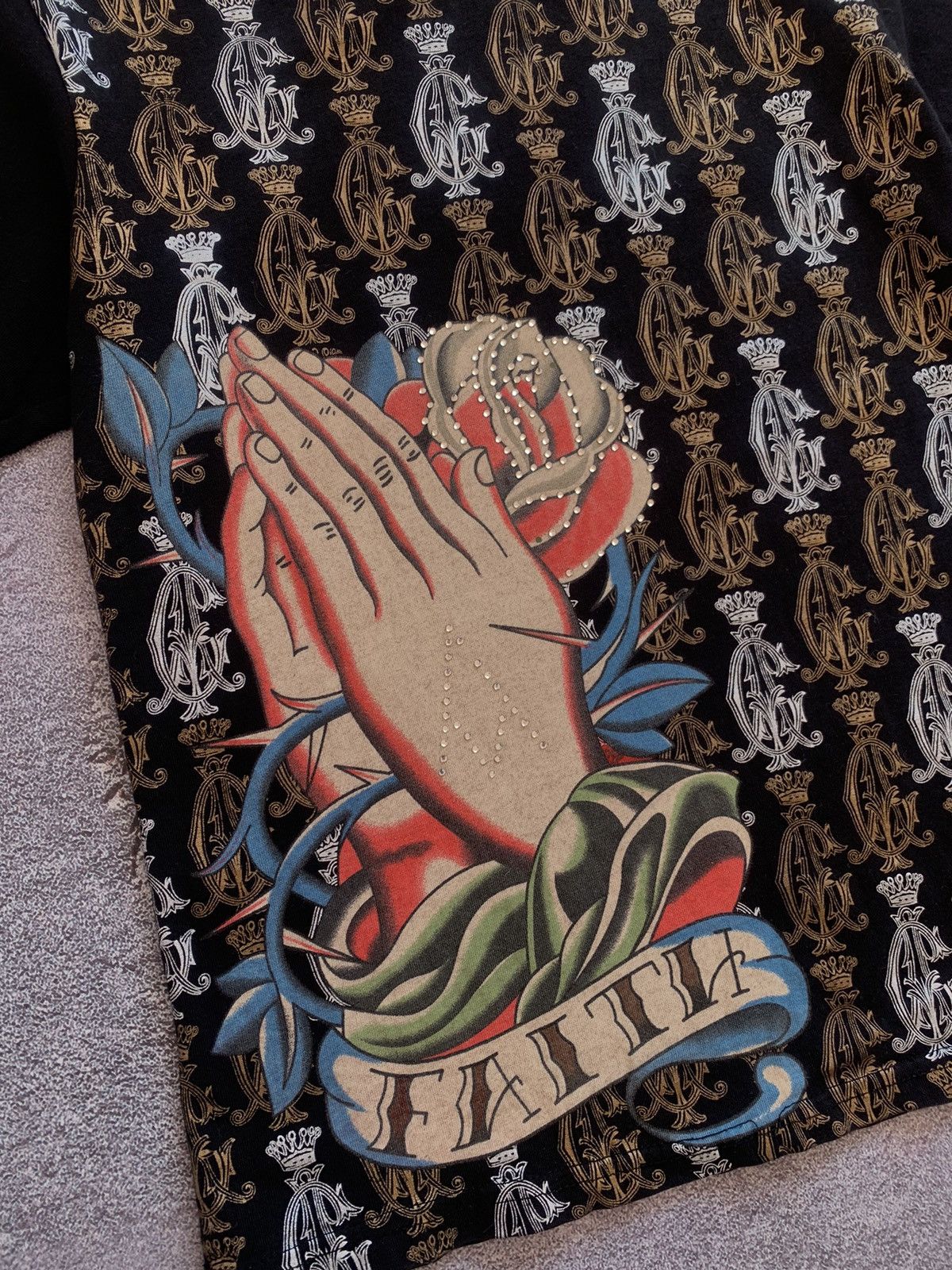 Christian Audigier × Ed Hardy VTG Ed Hardy by Christian Audigier Women’s Black T-Shirt Size S / US 4 / IT 40 - 4 Thumbnail