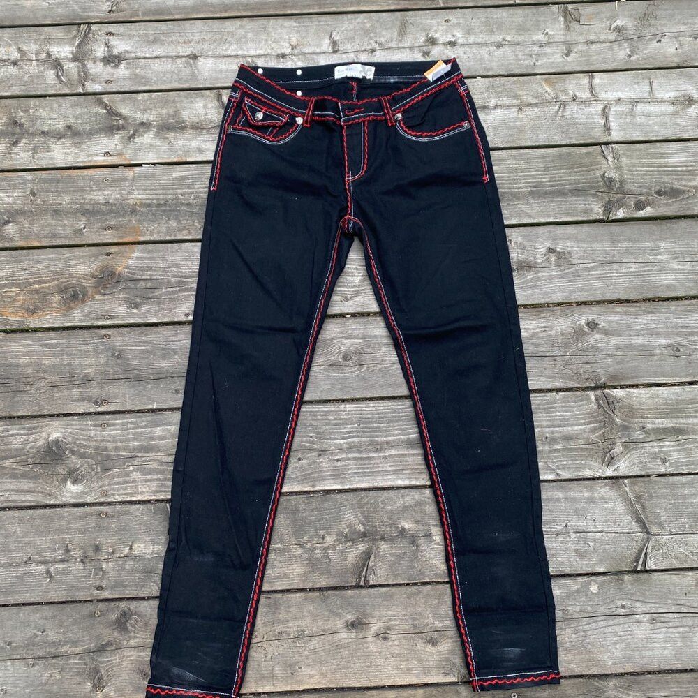 Japanese Brand × Vintage Vintage Triple Contrast Stitch Raw Blue Reflex Embroidered Size 34" / US 12 / IT 48 - 7 Thumbnail