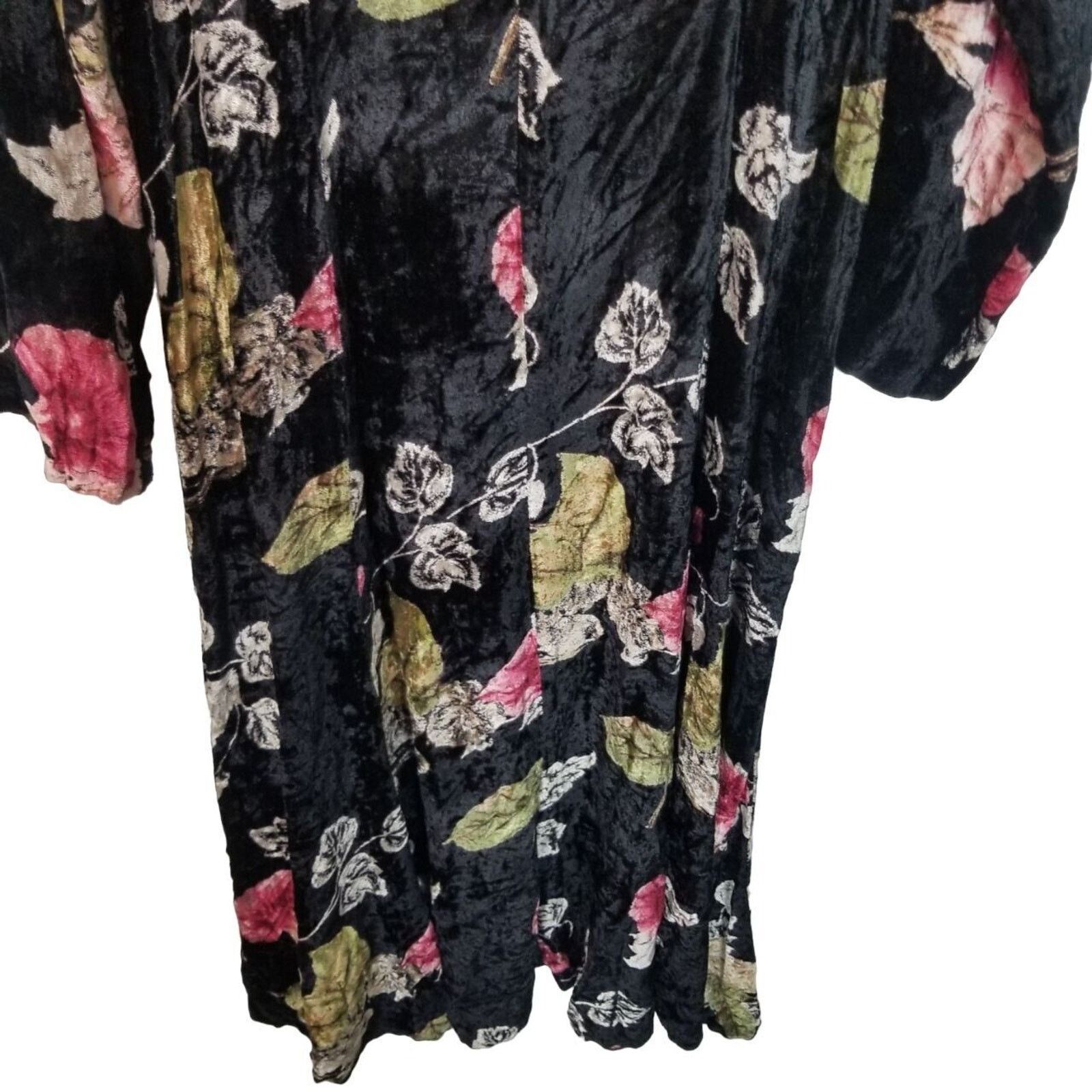 Vintage Vintage Nostalgia Floral Velvet Maxi Dress Sz S Whimsigoth Size S / US 4 / IT 40 - 3 Thumbnail