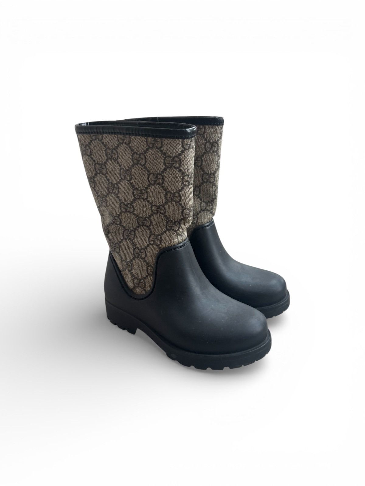 Gucci Gucci 27 size Kids Monogram Rubber Boots Size US 4 / IT 34 - 1 Thumbnail