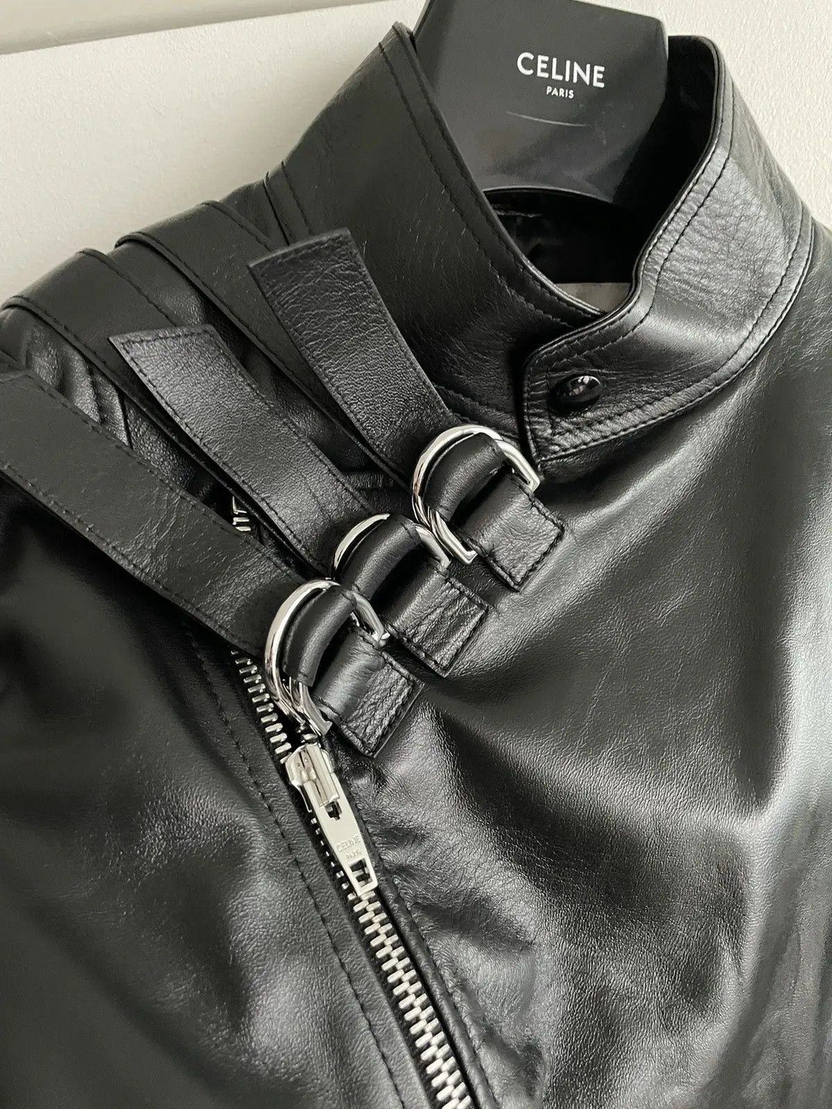 Celine × Hedi Slimane Rare Brand NEW Hedi Slimane Runway Sold Out Leather Jacket Size US M / EU 48-50 / 2 - 21 Thumbnail