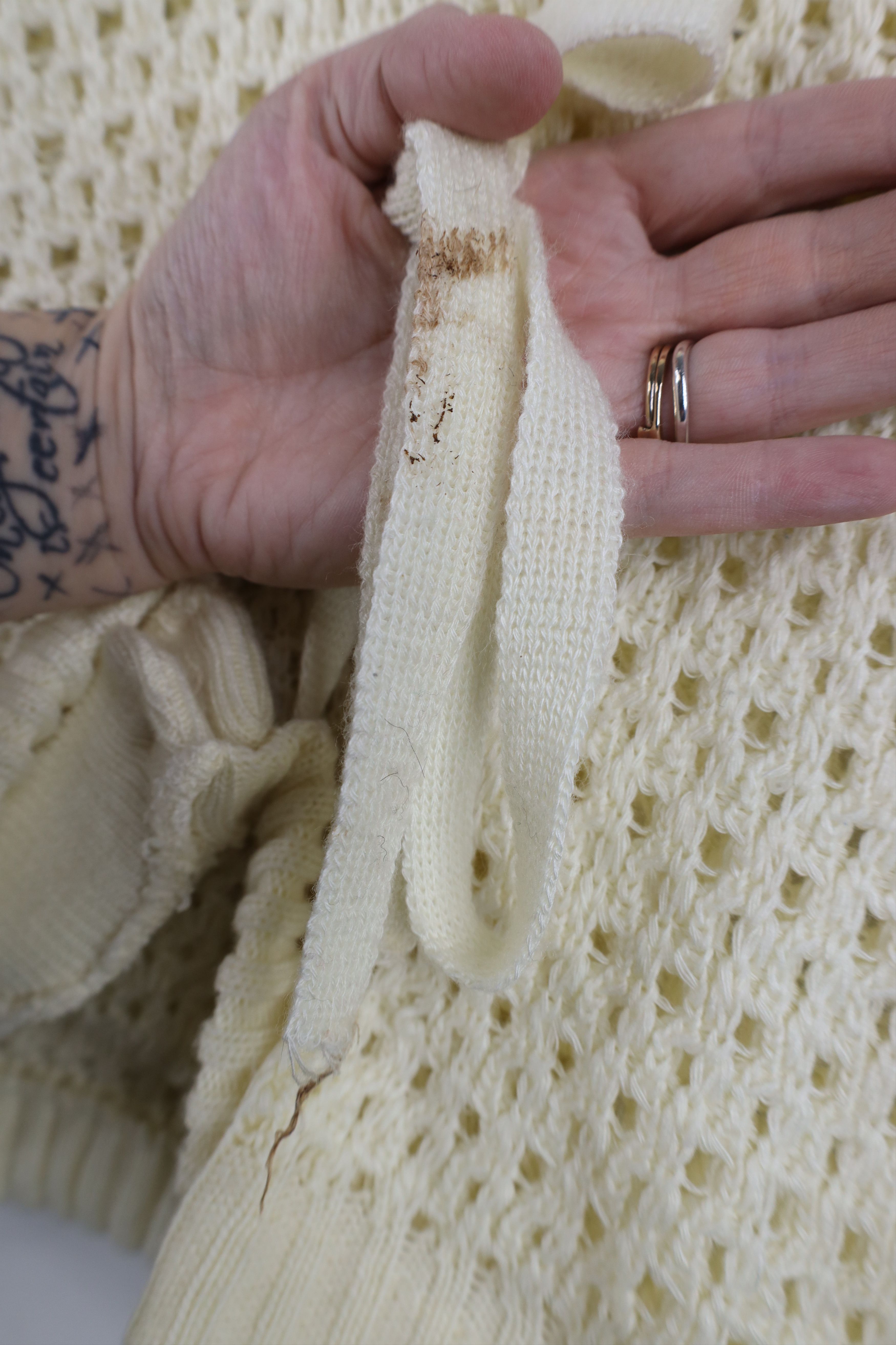 Vintage Vintage 60s 70s Boho Chic Knit Tie Bottom Cardigan Sweater Size M / US 6-8 / IT 42-44 - 5 Thumbnail