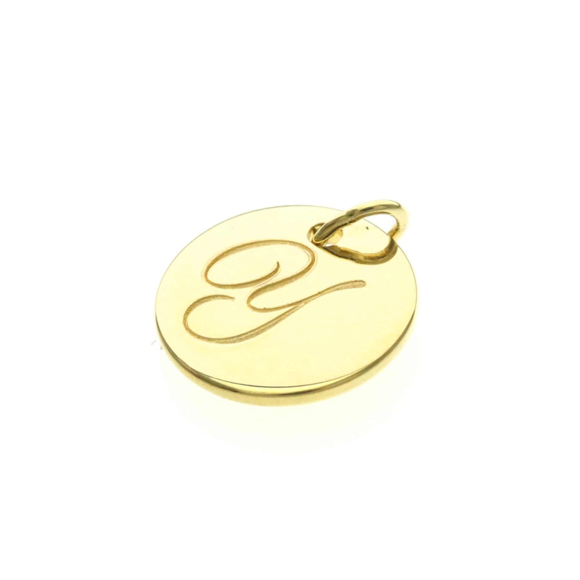 Tiffany & Co. Tiffany Notes Letter Disc Necklace Top "Y" Pink Gold (18K) Men,Women Fashion Pendant (Gold) Size ONE SIZE - 1 Thumbnail