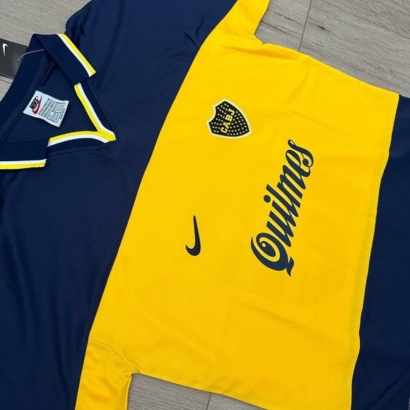 Nike JR Riquelme #10 Retro 1999/00 Boca Soccer Jersey Home Blue M Size US M / EU 48-50 / 2 - 7 Thumbnail