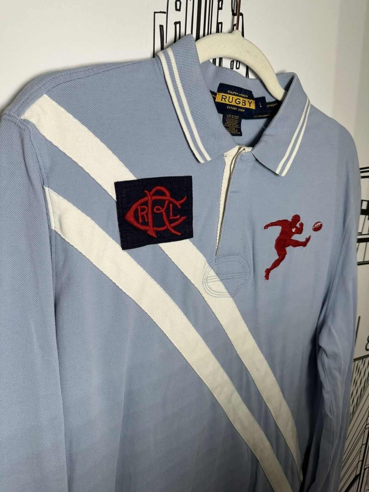 Polo Ralph Lauren Rugby Ralph Lauren Big Kicker R.L.R.C Rugby Baby Blue L Size US L / EU 52-54 / 3 - 3 Thumbnail
