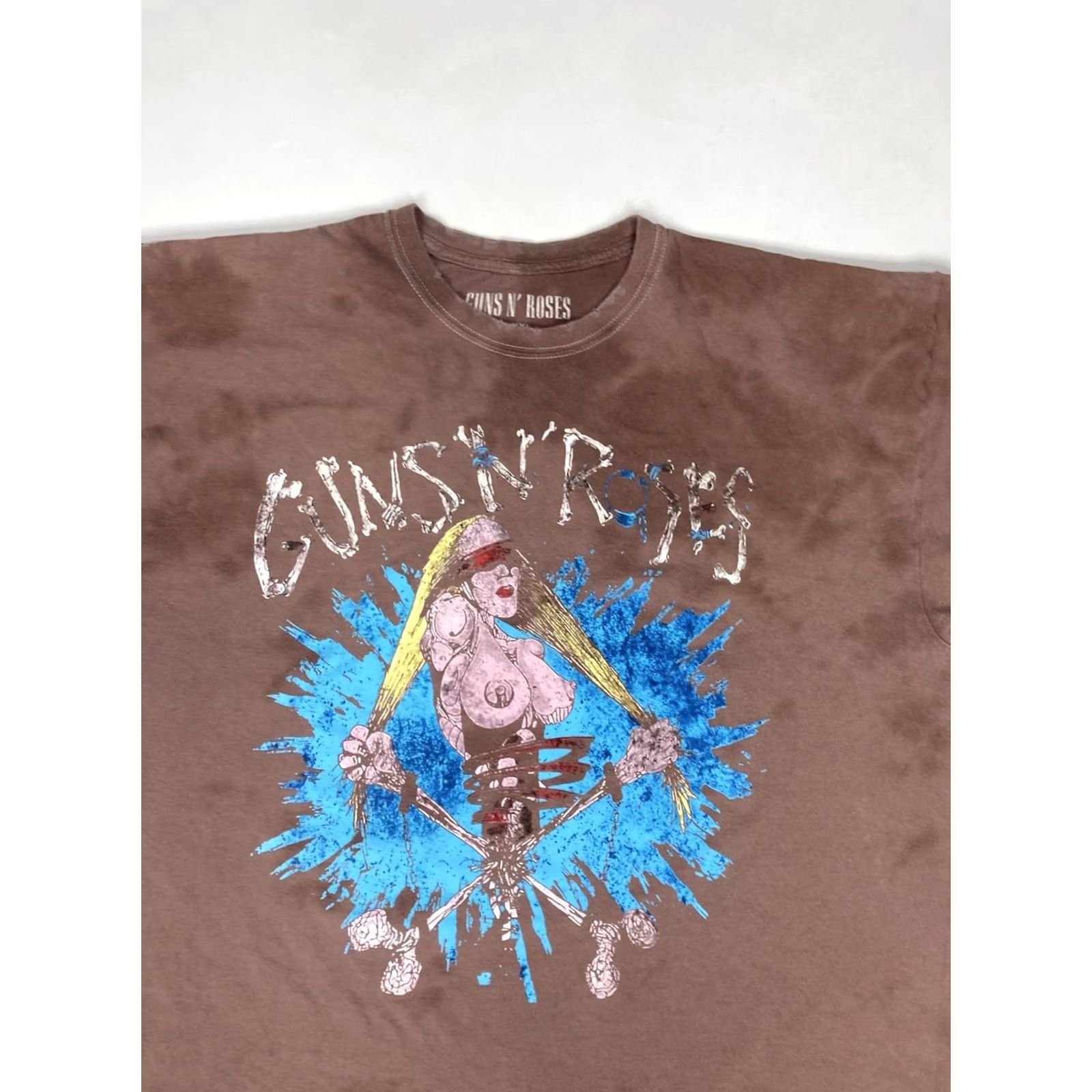 Vintage Guns N' Roses Graphic T-shirt Men XXL Brown Tie Dye Distressed Short Sleeve Music Shirt Size US XXL / EU 58 / 5 - 2 Thumbnail