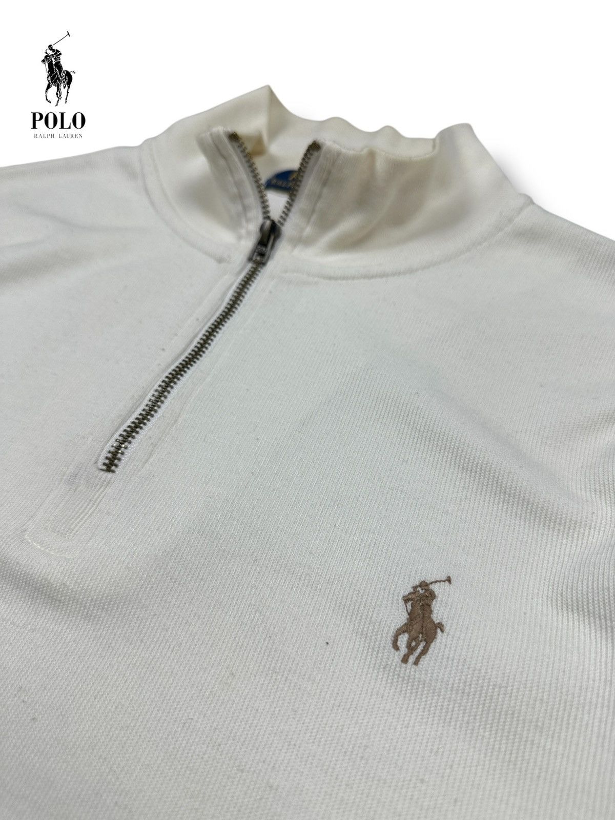 Ralph Lauren Ralph Lauren 1/4 Zip Size XL Creme White Size US XL / EU 56 / 4 - 2 Thumbnail