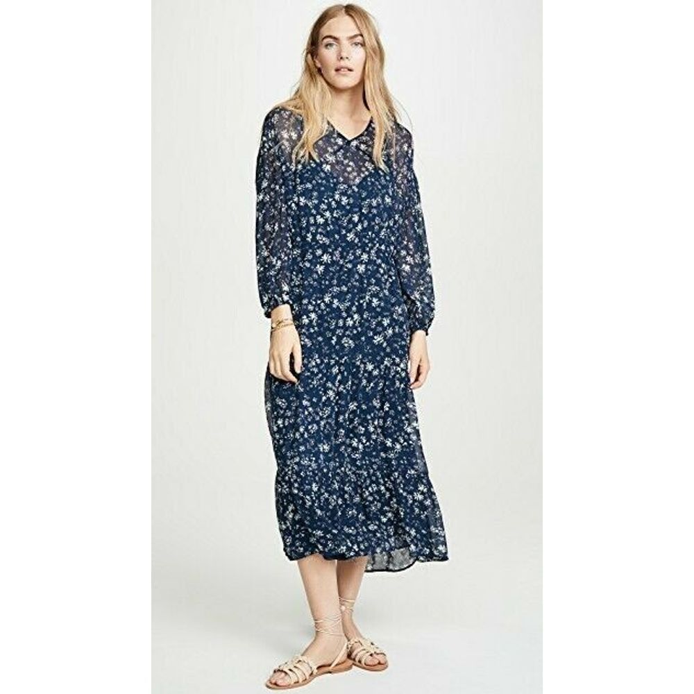 Free People New Free People Wallflower Blue Long Sleeve Midi Dress Size S / US 4 / IT 40 - 3 Thumbnail