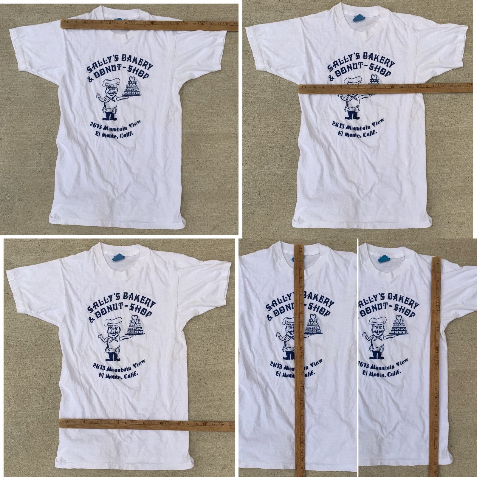 Vintage VINTAGE Screen Stars T-Shirt Men M Blue California Sally’s Bakery & Donut Shop El Monte Calif 1980s Graphic Print Cotton Size US M / EU 48-50 / 2 - 11 Thumbnail