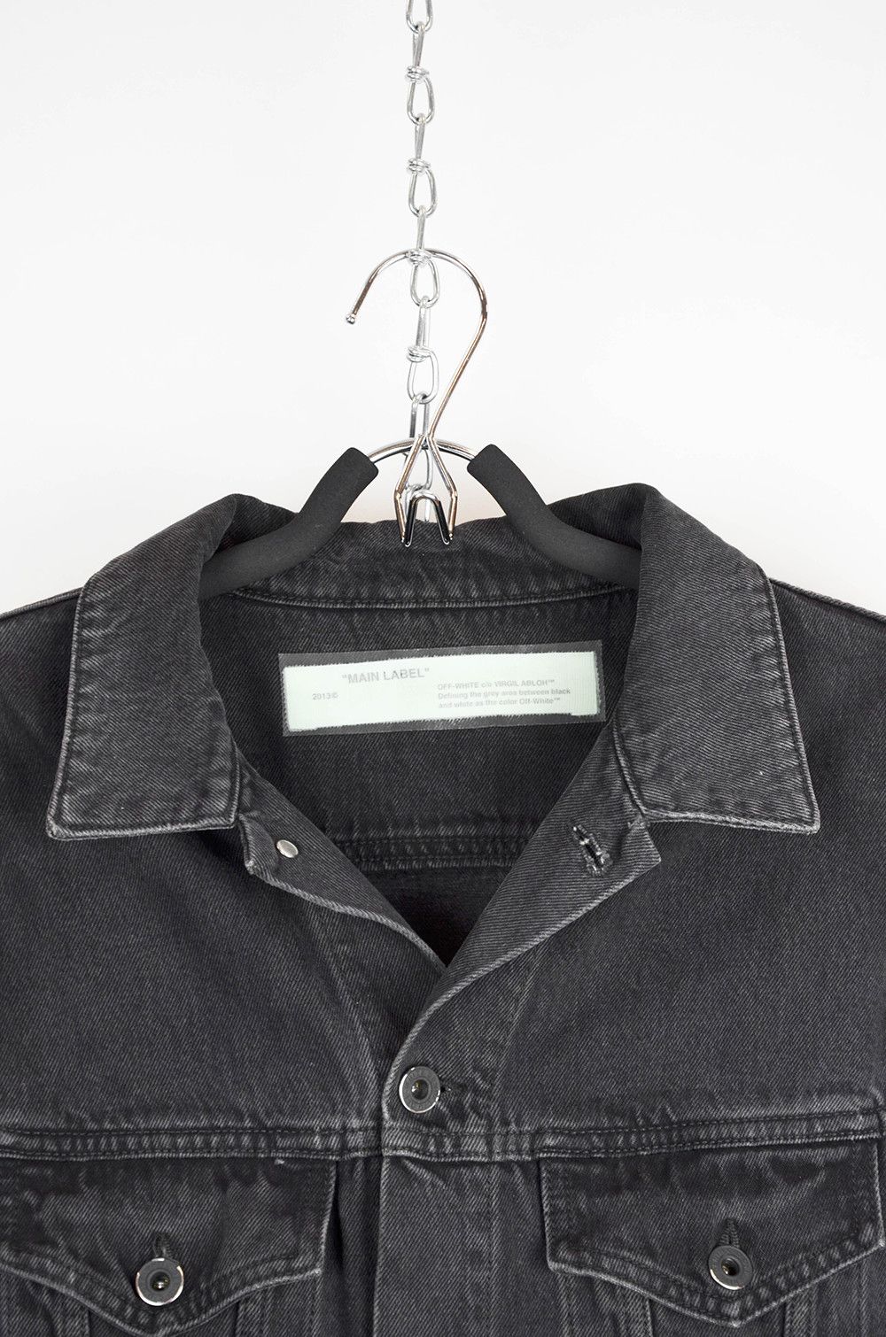 Off-White × Virgil Abloh Off-White Fire Line Do Not Cross Denim Jacket – L Size US L / EU 52-54 / 3 - 7 Thumbnail