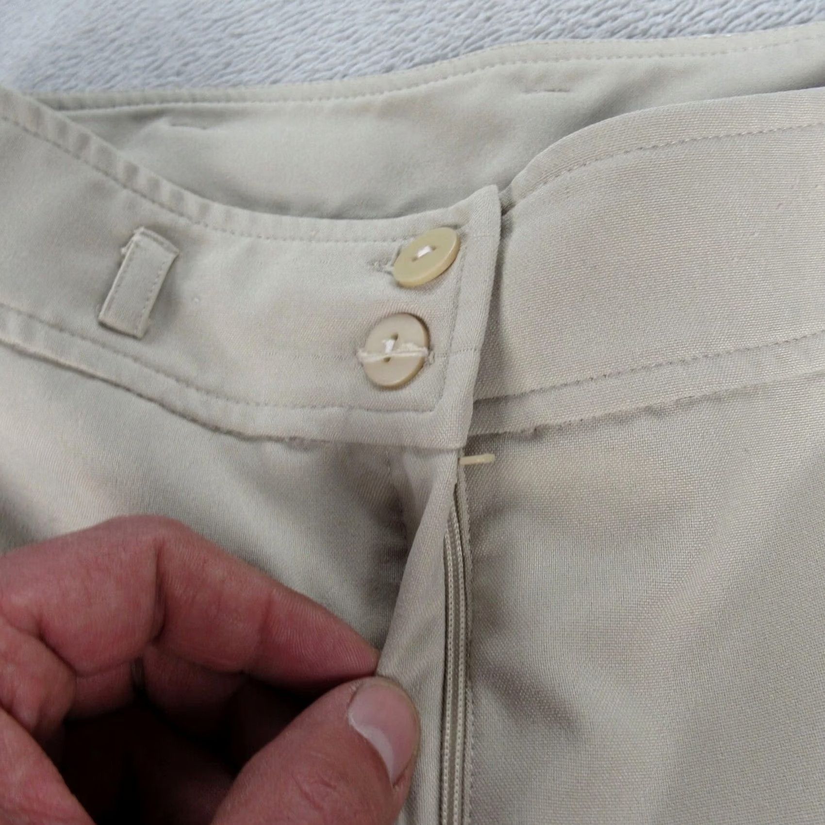 ALEXIS Alexis Pants Womens 8 Beige Dress Pants Wide-Leg 29x30 High Waist Zip Button Crepe Polyester"} Size 30" / US 8 / IT 44 - 5 Thumbnail