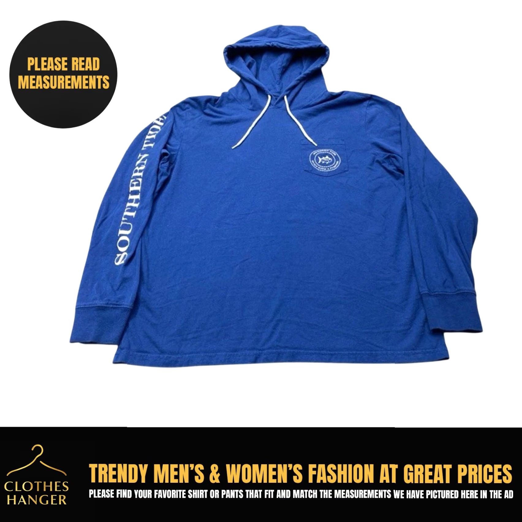 Southern Tide Southern Tide Hoodie Mens Large Blue Long Sleeve Back Graphic Pocket 8285 Size US L / EU 52-54 / 3 - 2 Thumbnail