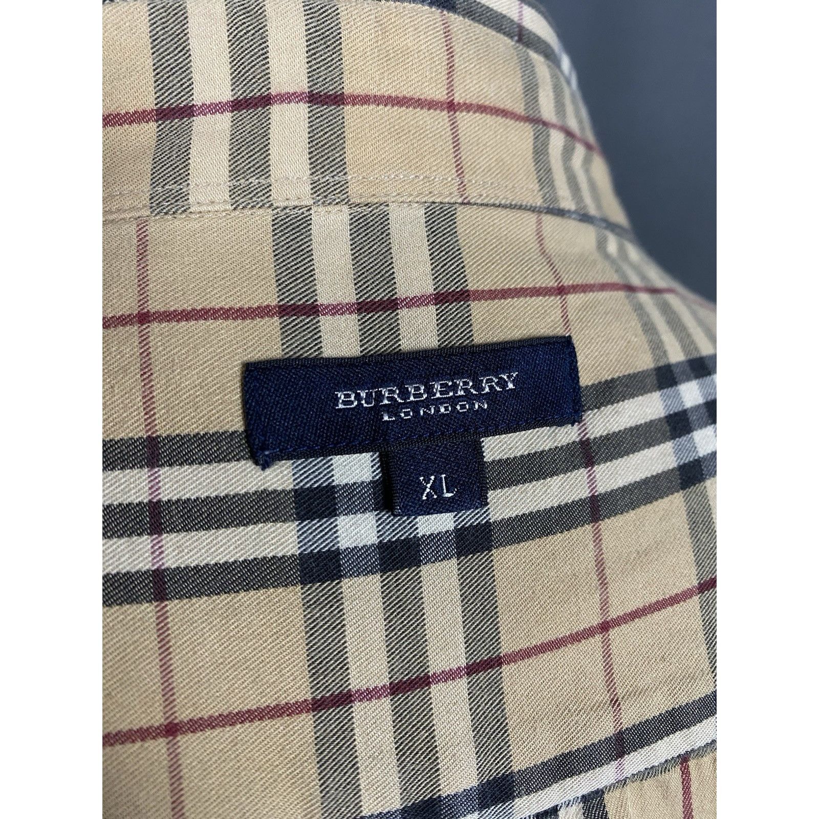 Burberry Burberry Nova Check Vintage Men's Beige Longsleeve Shirt Siz Size US XL / EU 56 / 4 - 10 Thumbnail