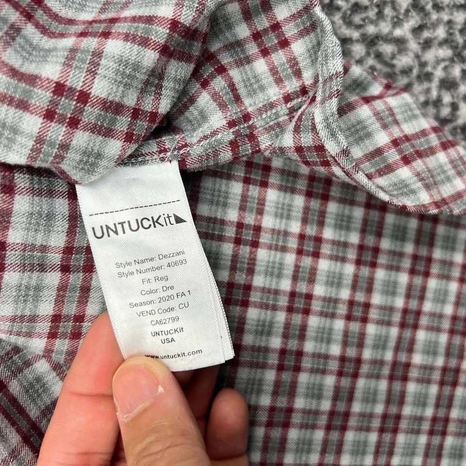 UNTUCKit UNTUCKit Dezzani Button Up Shirt Men XL Plaid Flannel Size US XL / EU 56 / 4 - 4 Thumbnail