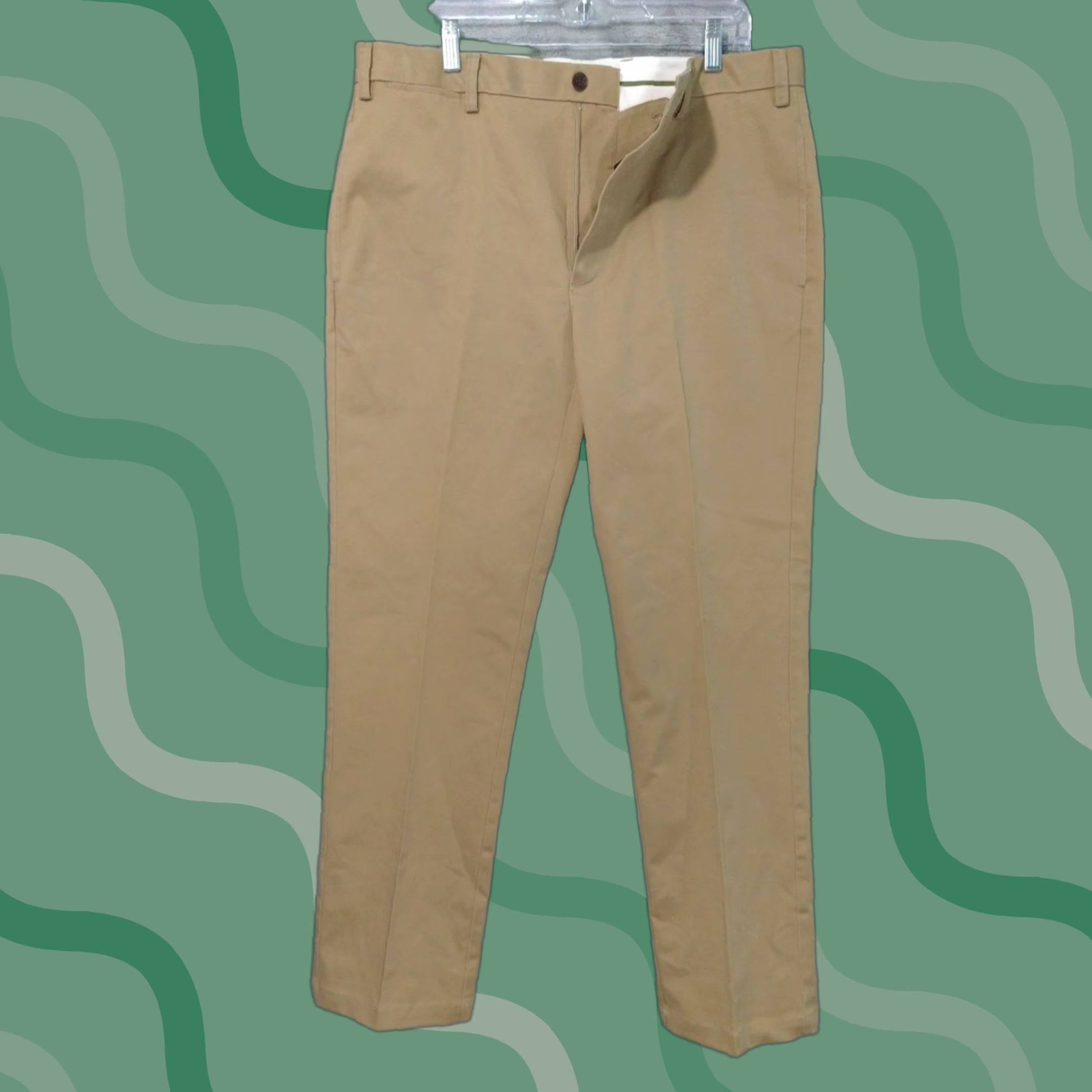 Orvis Orvis Pants Mens 36 x 32 Beige Chino Flat Front Mid Rise Cotton Casual Preppy Style: Chino, Beige, Cotton, Regular, Mens Size US 36 / EU 52 - 1 Thumbnail