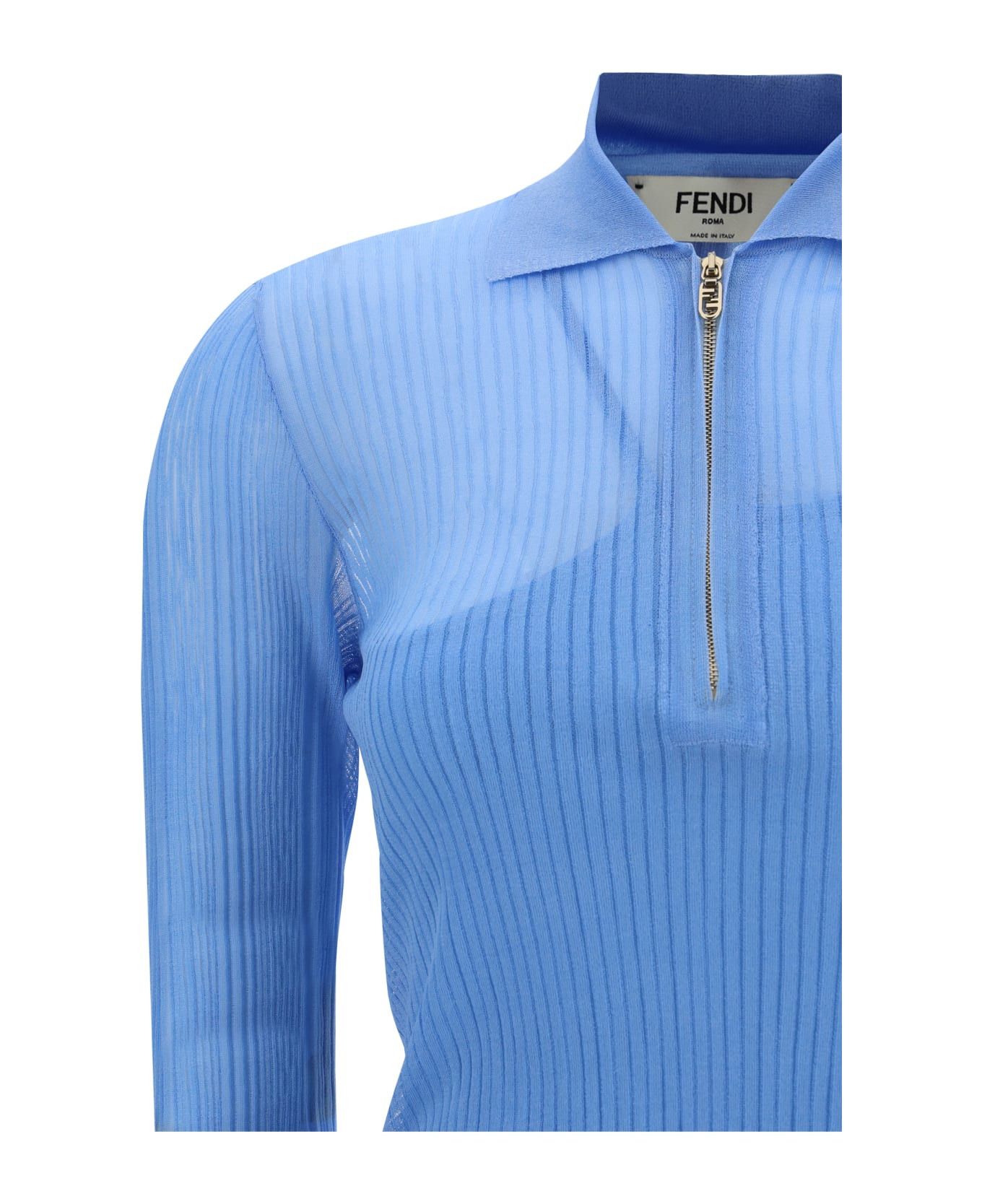 Fendi o1s1wg110426 Dress in Light Blue Size M / US 6-8 / IT 42-44 - 3 Thumbnail