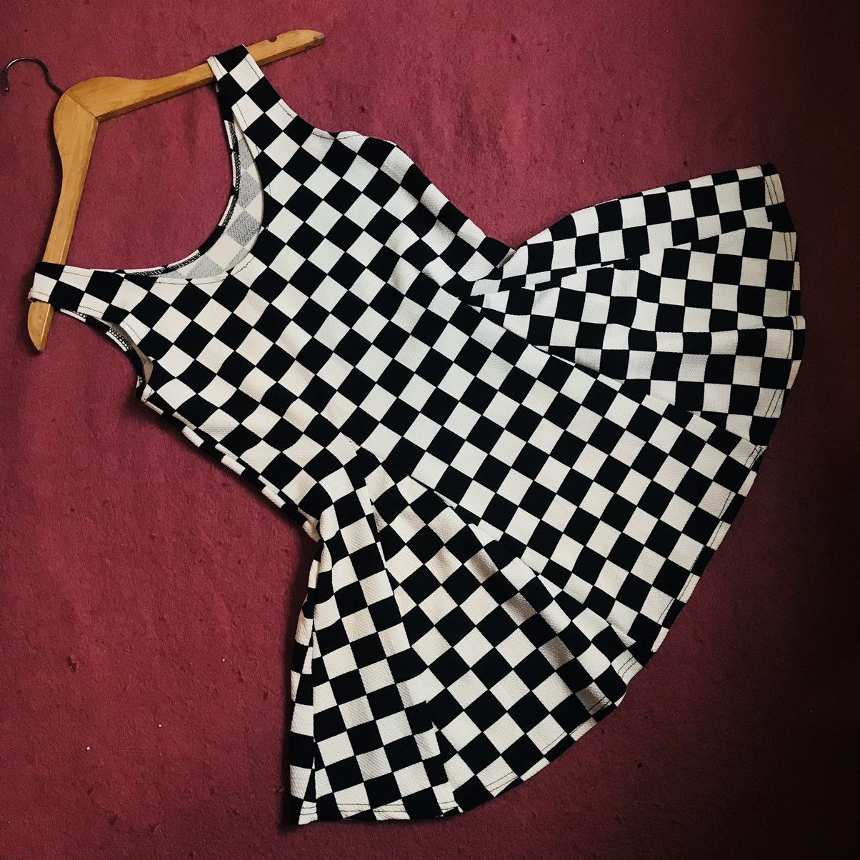 20471120 × If Six Was Nine Japanese Checker Babydoll Mini Dress Size M / US 6-8 / IT 42-44 - 1 Thumbnail