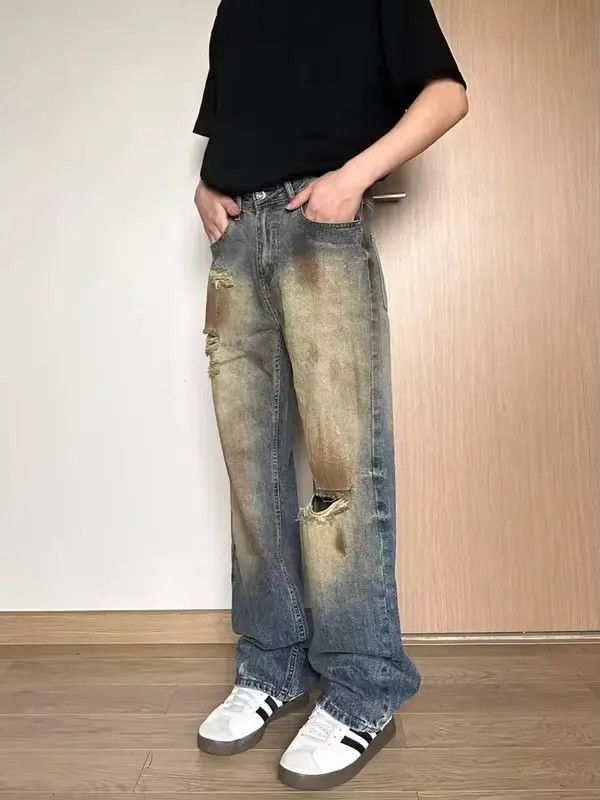 Japanese Brand Kanako x Ayami Distressed Blue Denim Jeans Size US 28 / EU 44 - 4 Thumbnail