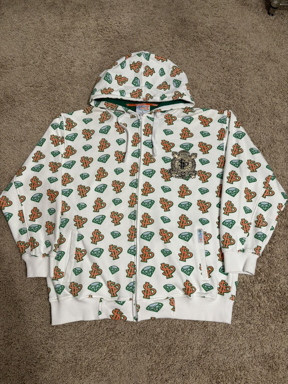 Southpole Southpole Y2K Dollars and Diamonds Zip Up Hoodie Size US L / EU 52-54 / 3 - 1 Thumbnail